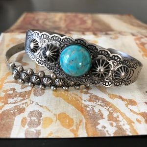 Free people set of turquoise bracelets